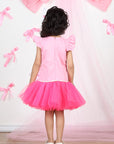Pink Dress with Bow N Net
