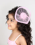 Pink Unicorn Embroidered Dress with Tulles N Hair Clip