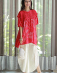 Bandhej Pattern Co-Ord Set - Red