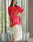 Bandhej Pattern Co-Ord Set - Red