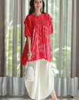 Bandhej Pattern Co-Ord Set - Red