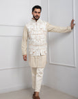 Gilded Ivory Nehru and Kurta Set