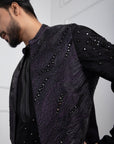 Obsidian Nehru and Zipper Kurta Set