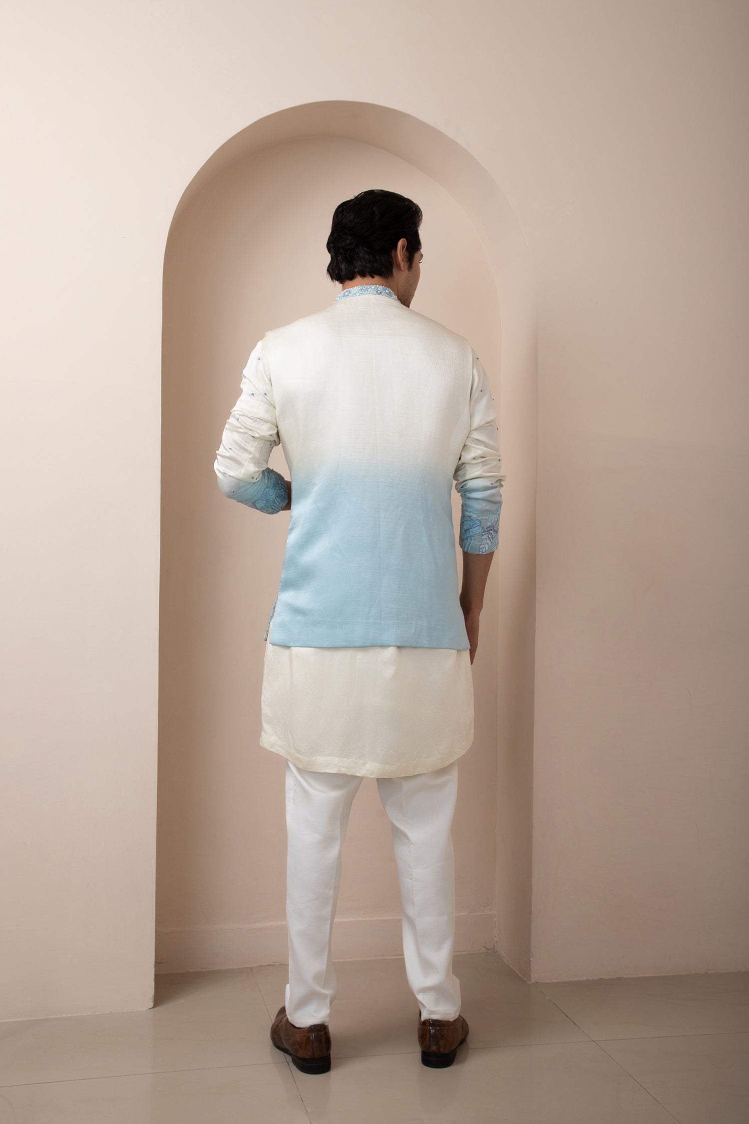Arctic Pearl Nehru and Kurta Set
