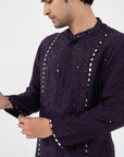 Dark Raven Nehru and Kurta Set