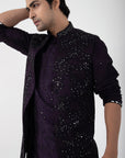 Dark Raven Nehru and Kurta Set
