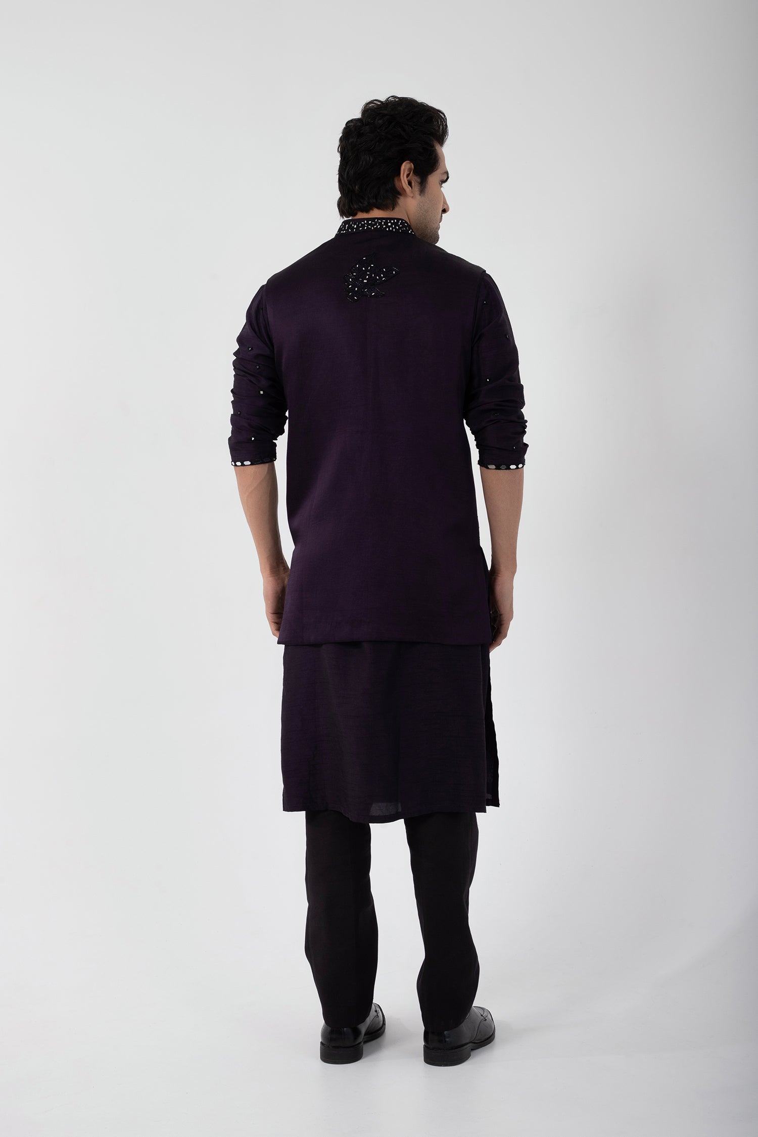 Dark Raven Nehru and Kurta Set