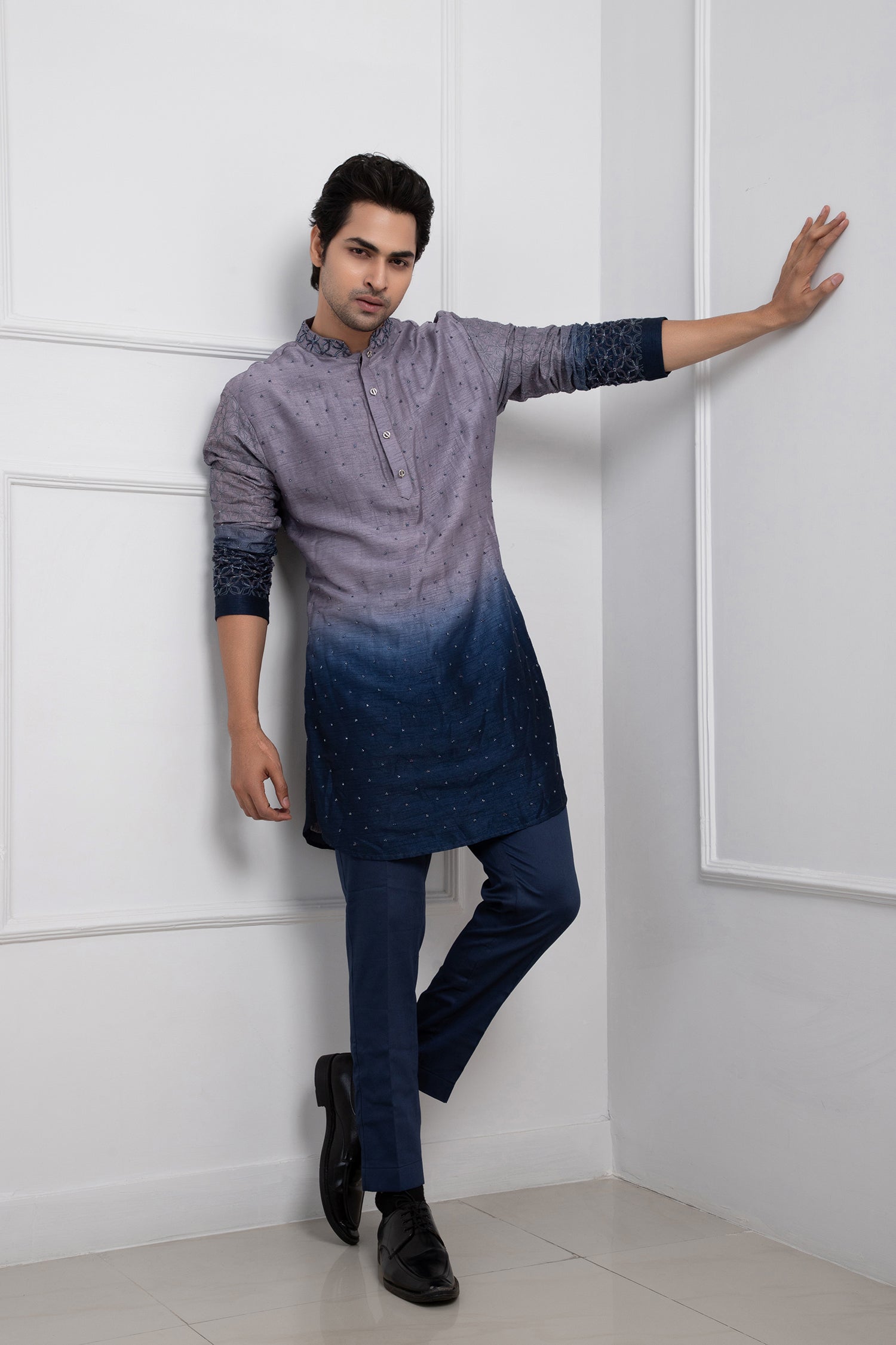 Azure Frost Nehru and Kurta Set