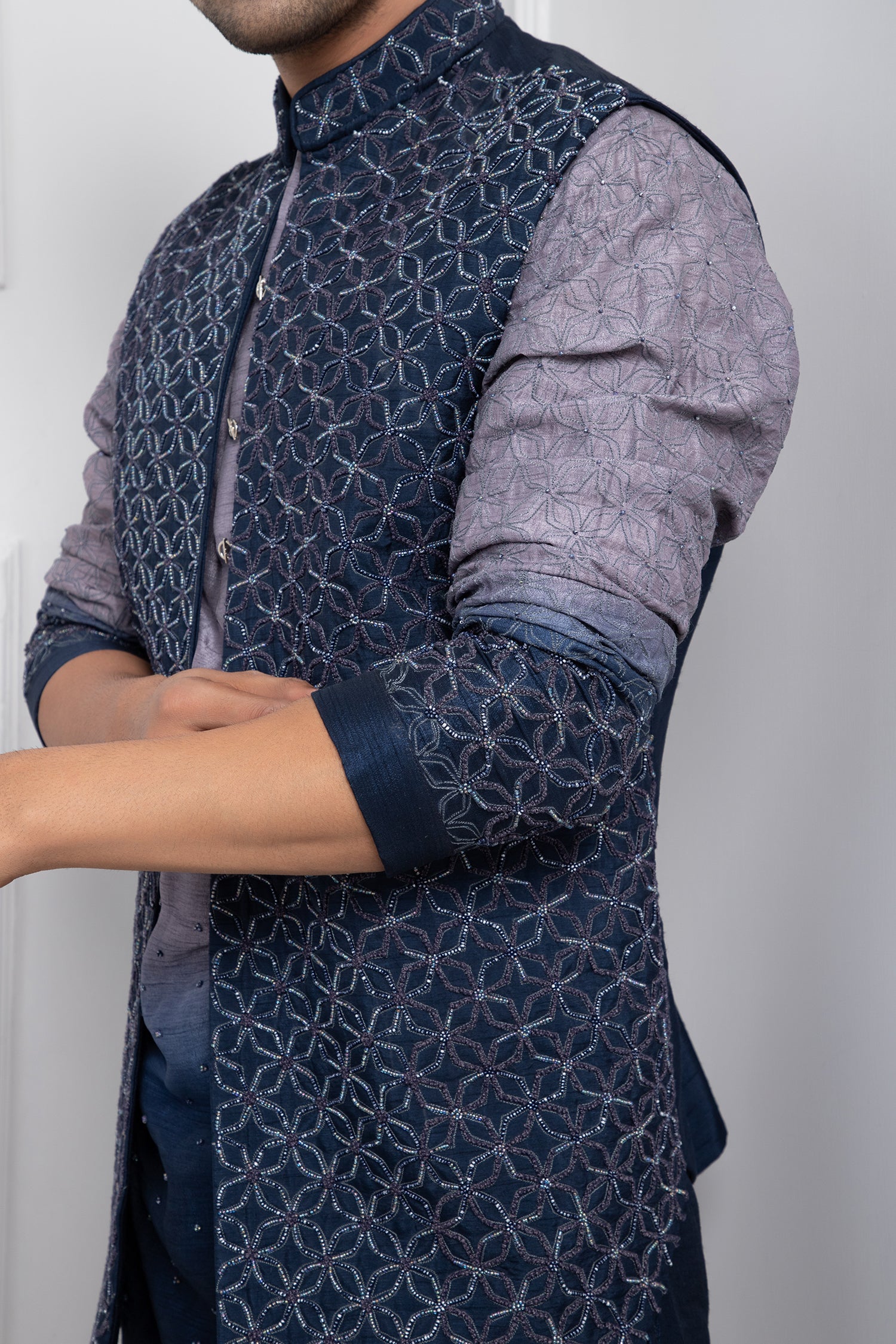 Azure Frost Nehru and Kurta Set