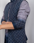 Azure Frost Nehru and Kurta Set