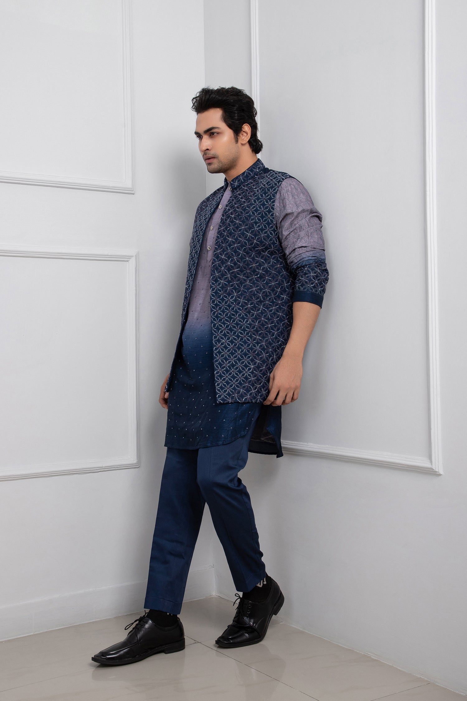 Azure Frost Nehru and Kurta Set