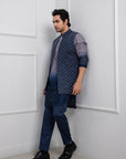 Azure Frost Nehru and Kurta Set