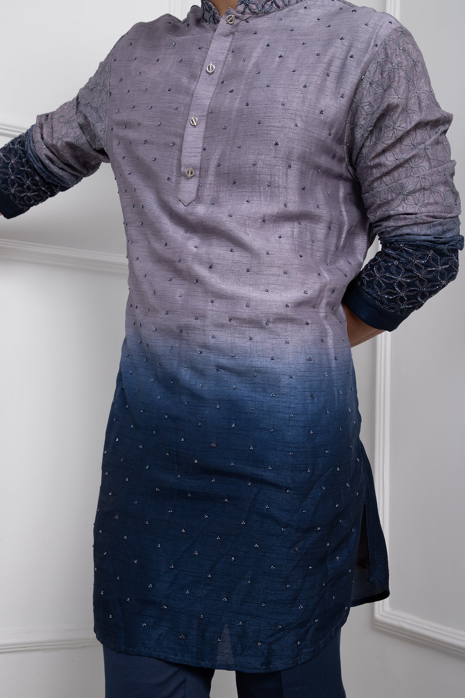 Azure Frost Nehru and Kurta Set