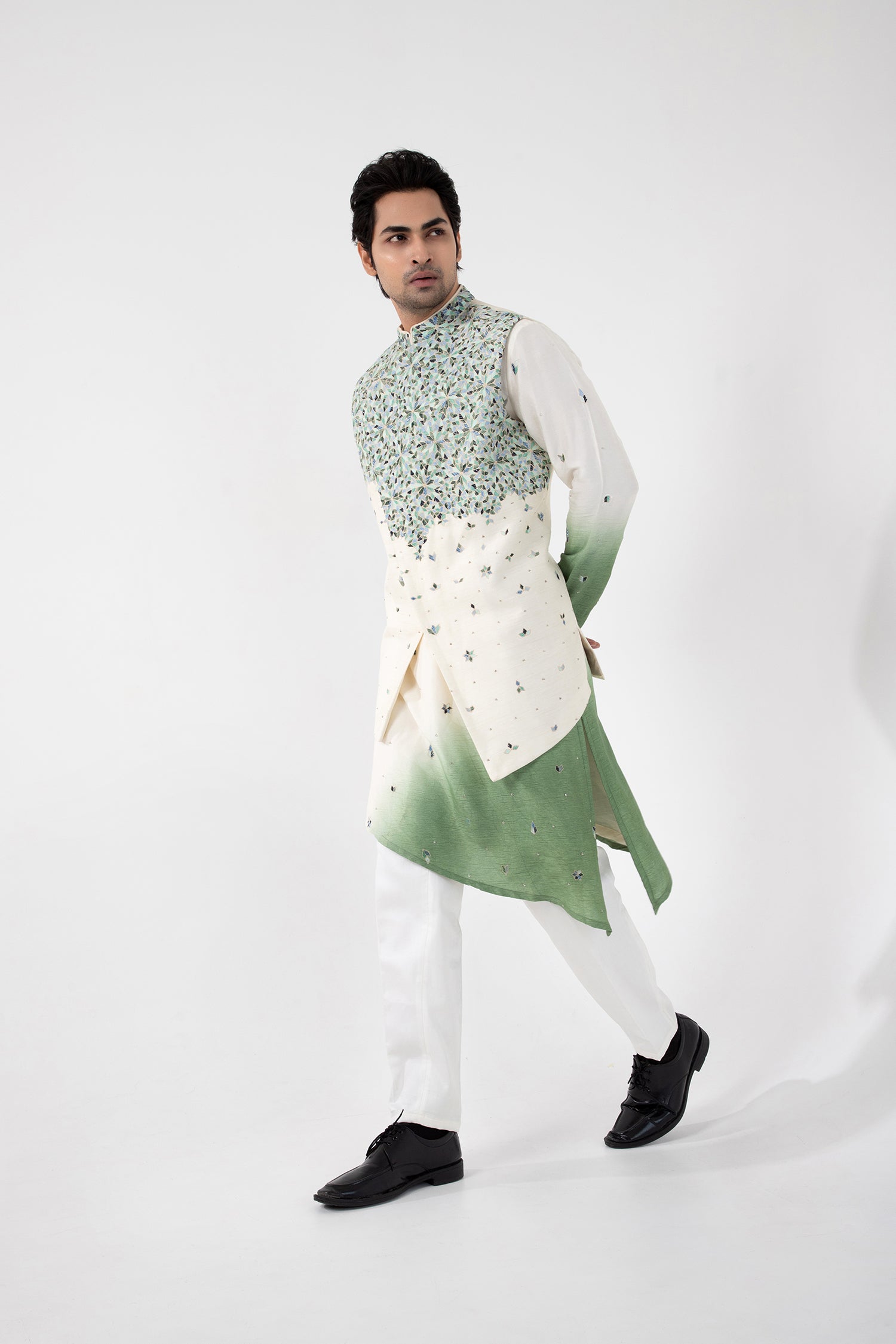 Seafoam Nehru and Kurta Set