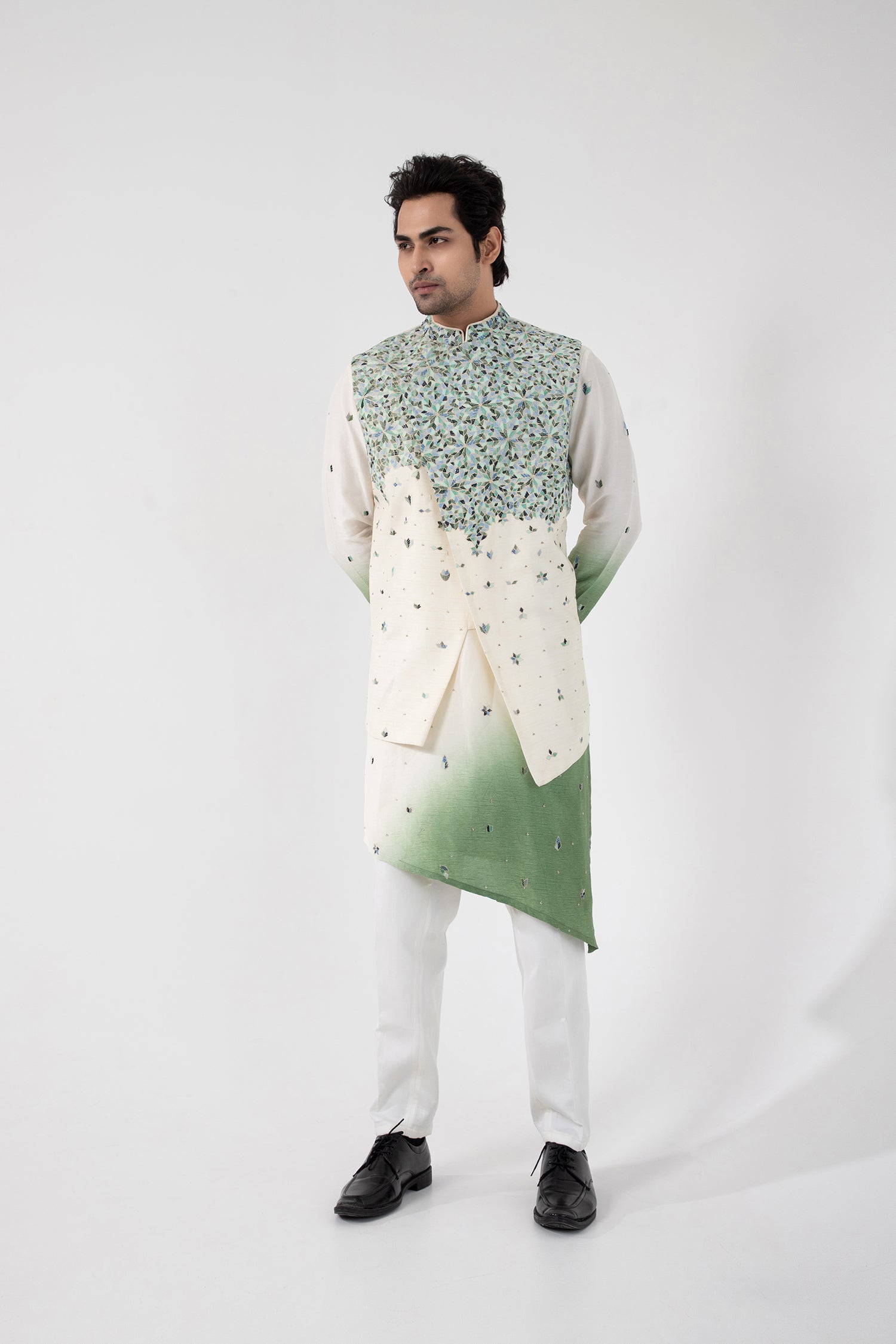 Seafoam Nehru and Kurta Set