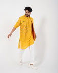 Goldfinch Yellow Nehru and Kurta Set
