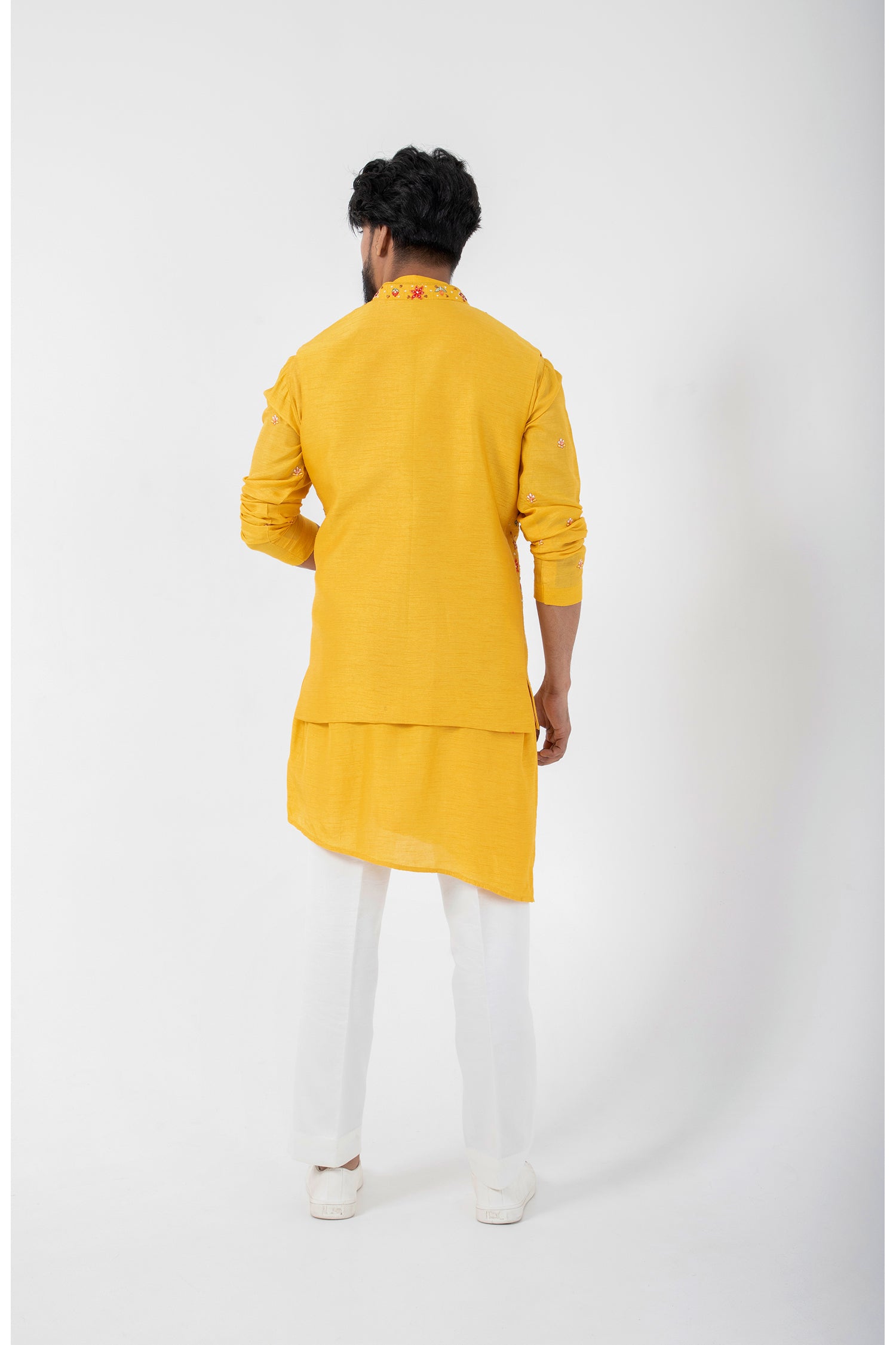 Goldfinch Yellow Nehru and Kurta Set