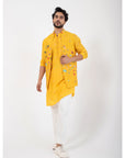 Goldfinch Yellow Nehru and Kurta Set