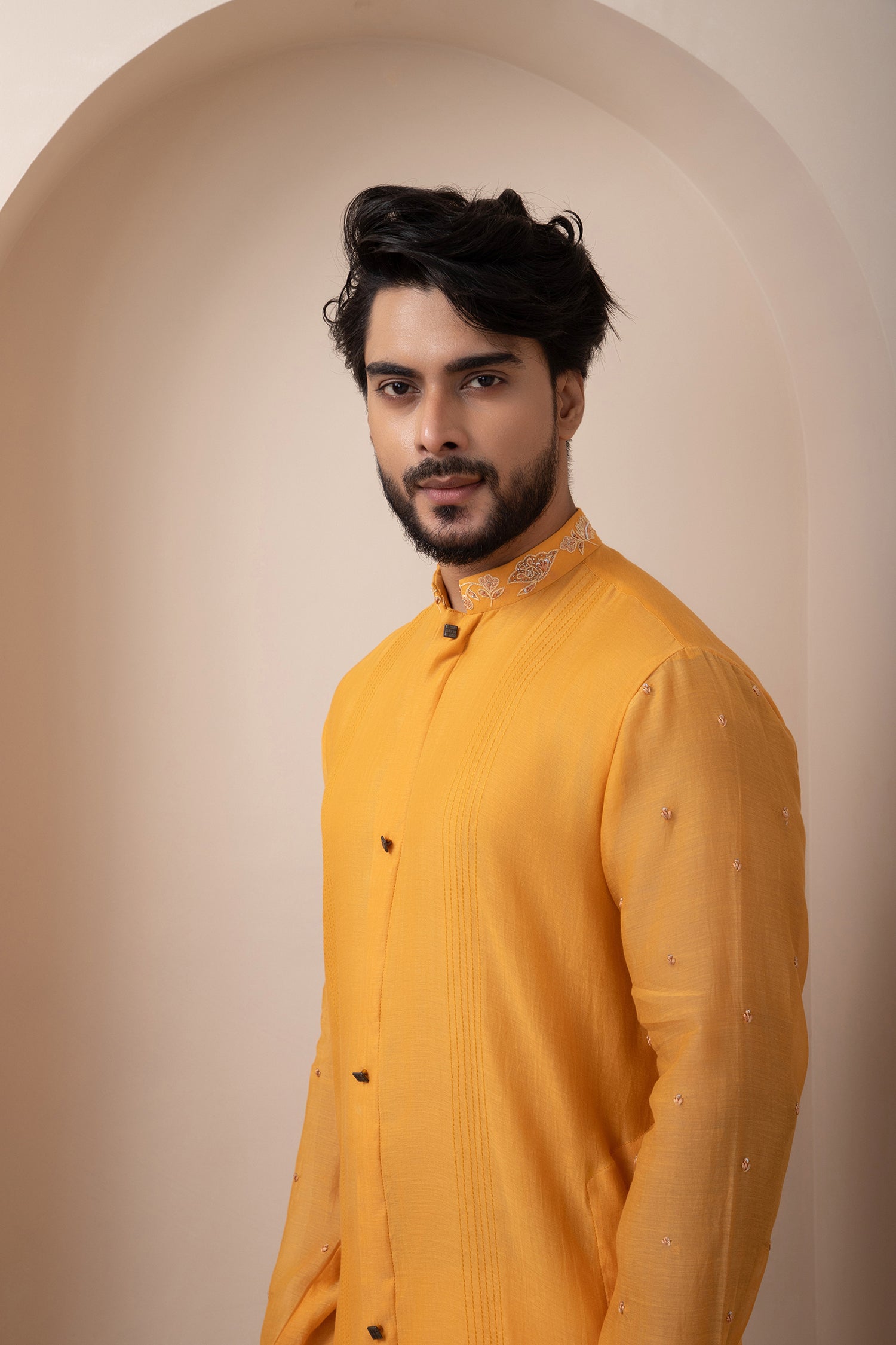 Sweer Nectar Yellow Nehru and Kurta Set