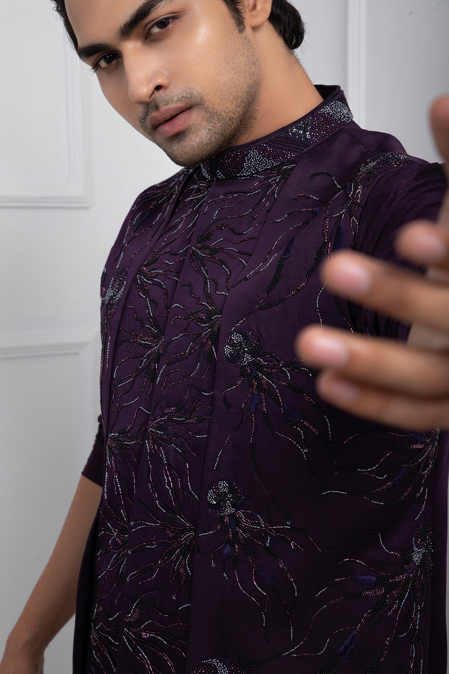 Purple Onyx Nehru and Kurta Set