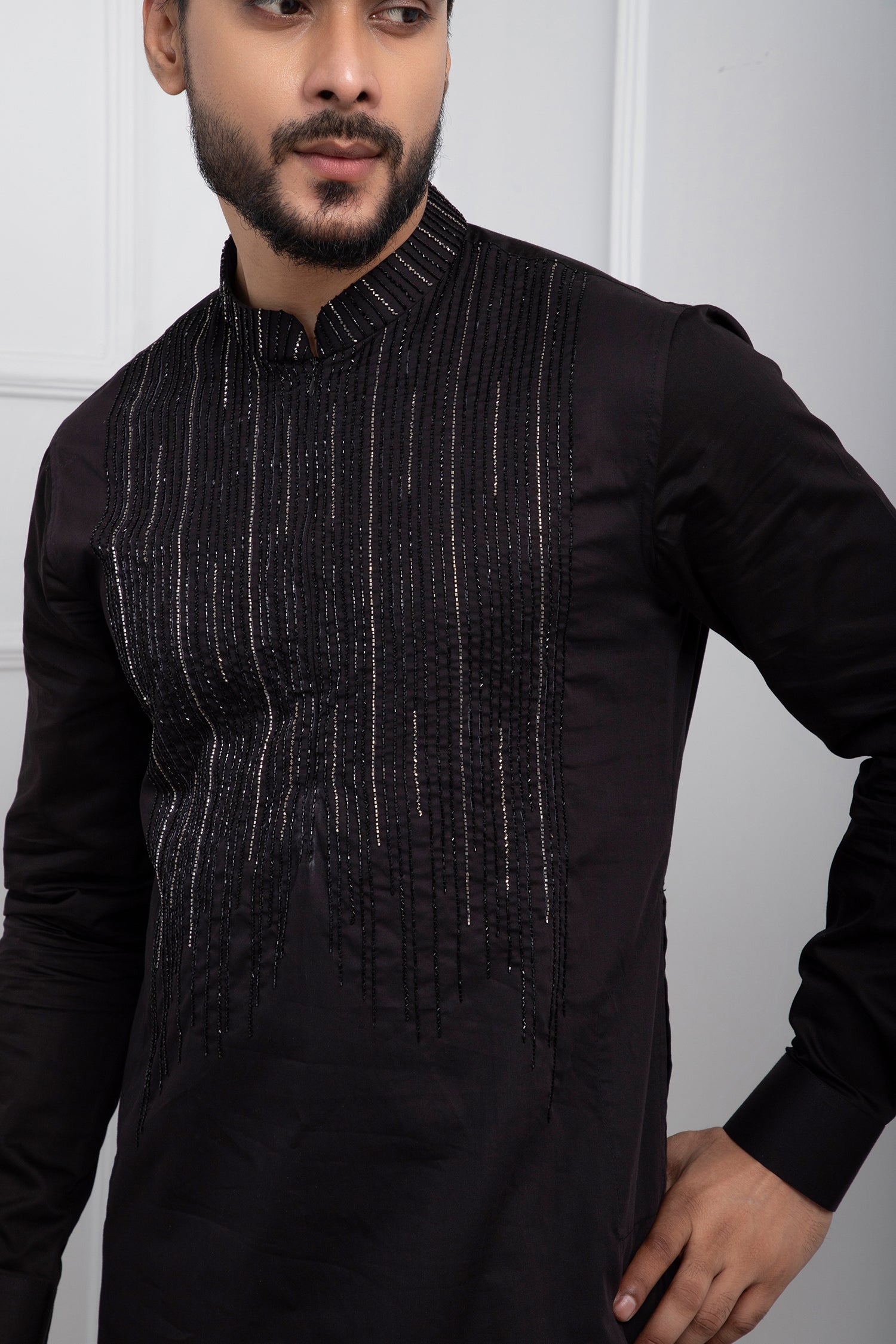 Black Gleam Kurta Patiala Set