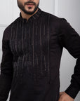 Black Gleam Kurta Patiala Set