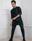 Hidden Forest Green Cowl Kurta Set
