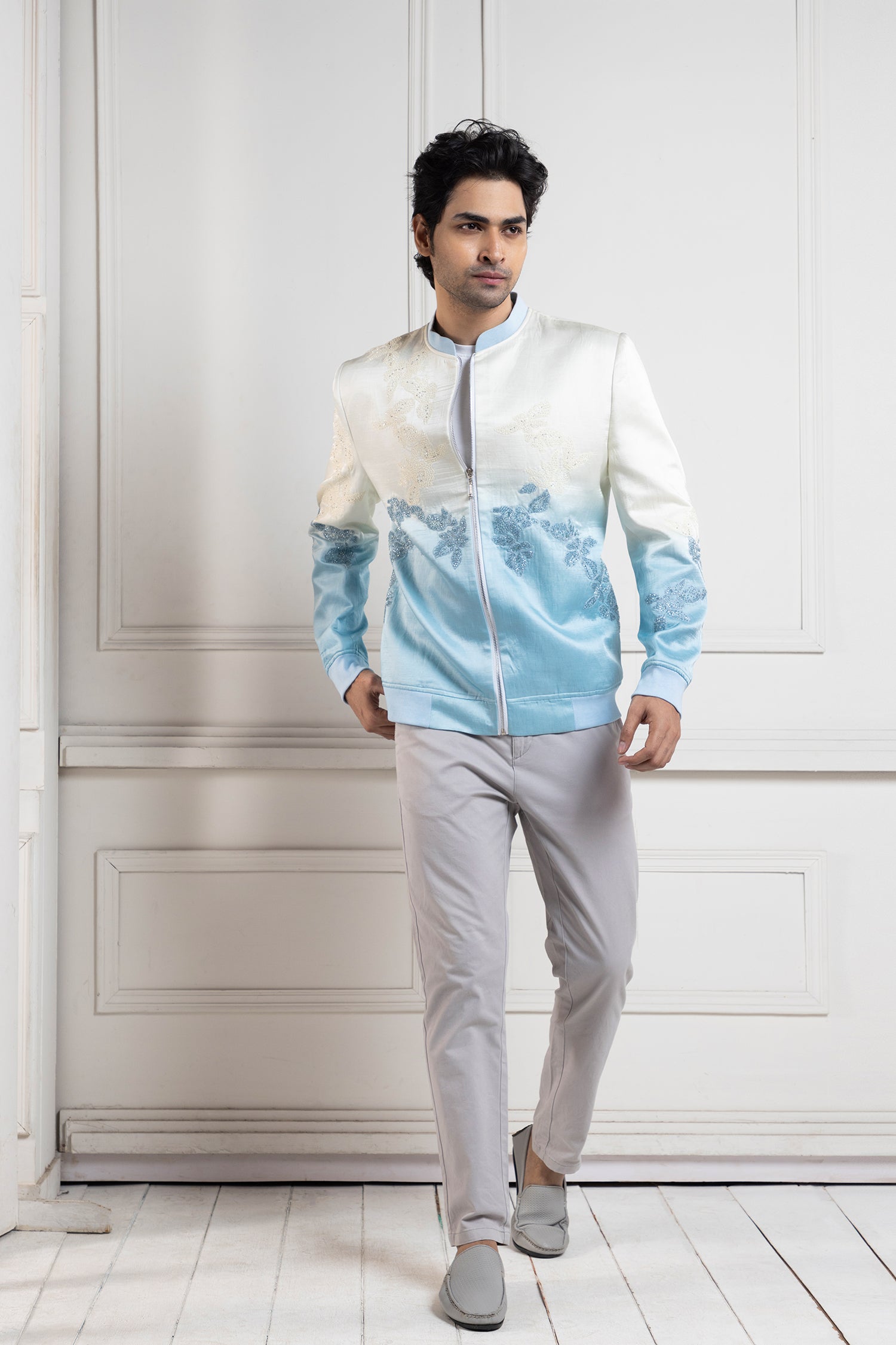 Azure Bliss Bomber Jacket