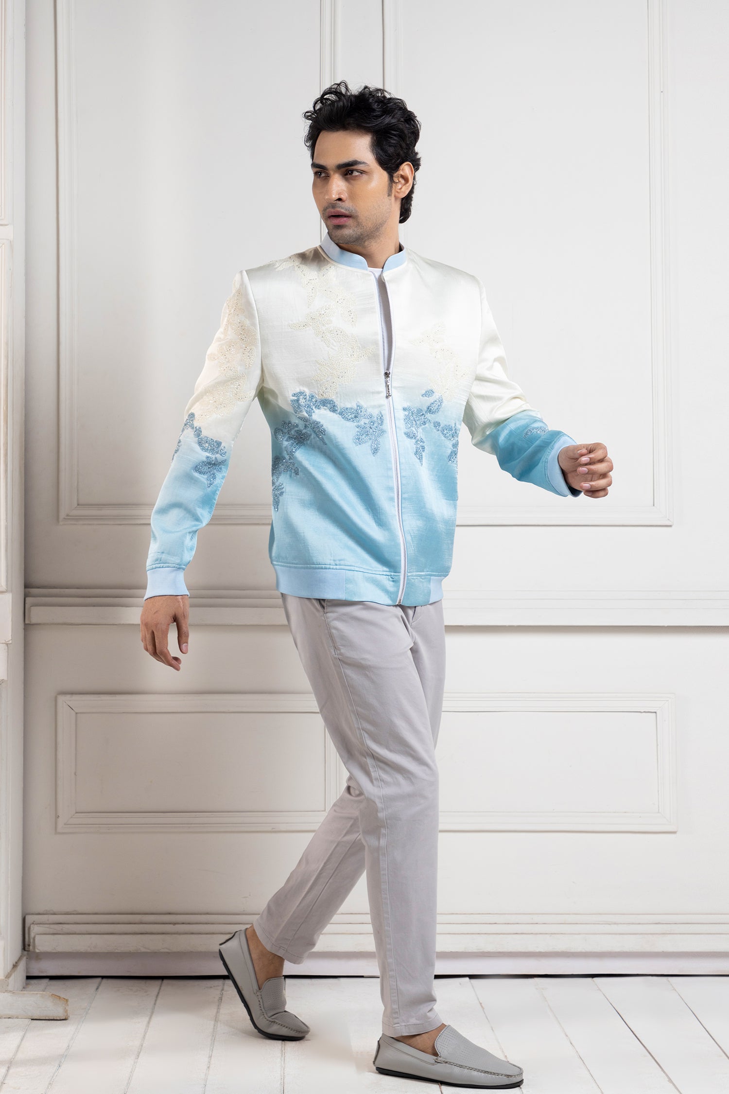 Azure Bliss Bomber Jacket