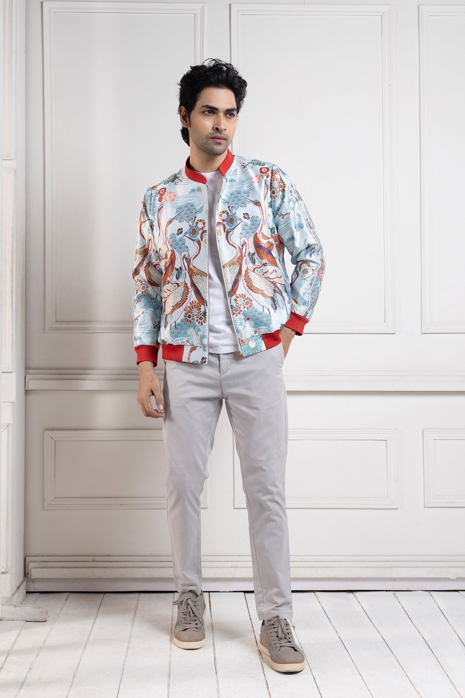 Serenity Crane Bomber Jacket