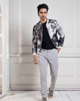 Monochrome Mirage Bomber Jacket