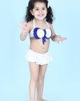 Two Piece Costume with Back Knot and Skirt - White