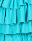 Two Piece Costume with Back Knot and Skirt - Green