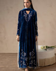Celestial Blue Velvet Suit Set