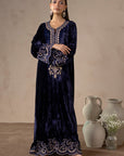 Ink Midnight Blue Velvet Suit Set