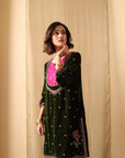 Forest Bloom Velvet Suit Set
