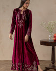 Garnet Bloom Velvet Suit Set