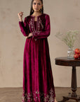 Garnet Bloom Velvet Suit Set