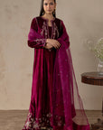 Garnet Bloom Velvet Suit Set