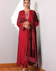 Crimson Muse Velvet Suit Set