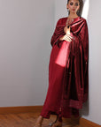 Crimson Muse Velvet Suit Set