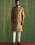 Reyansh Sage Green Bandi Set