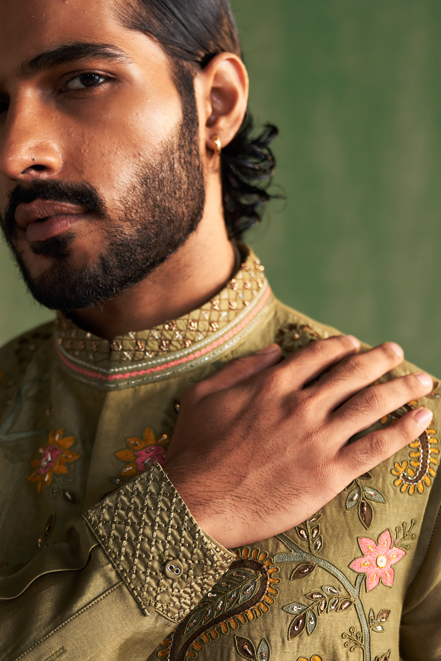 Reyansh Sage Green Bandi Set