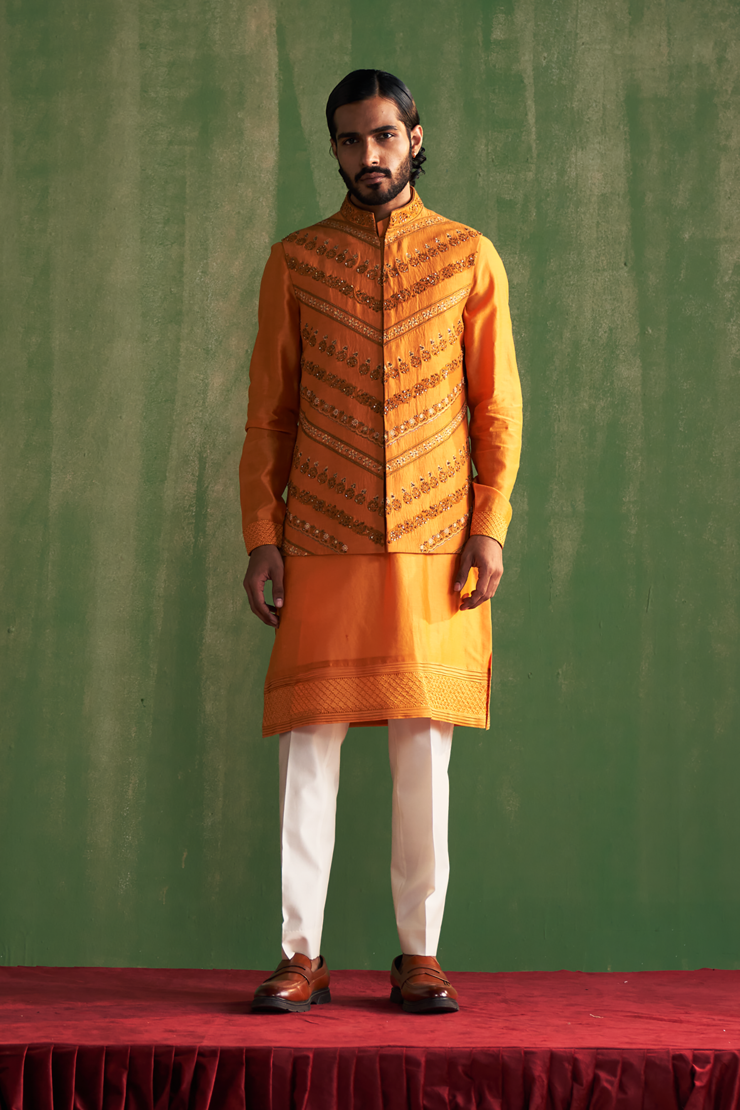 Aarav Yellow Bandi Set