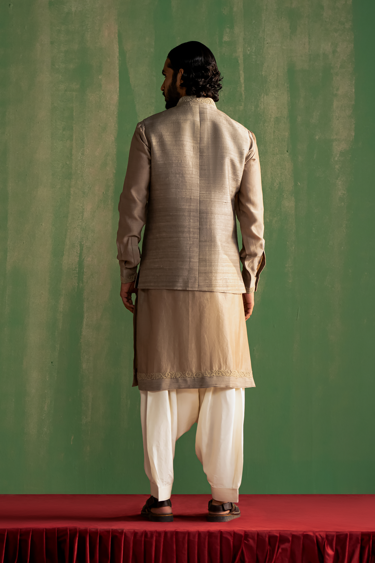 Sairaj Grey Bandi Set