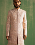 Lakshay Peach Sherwani Set