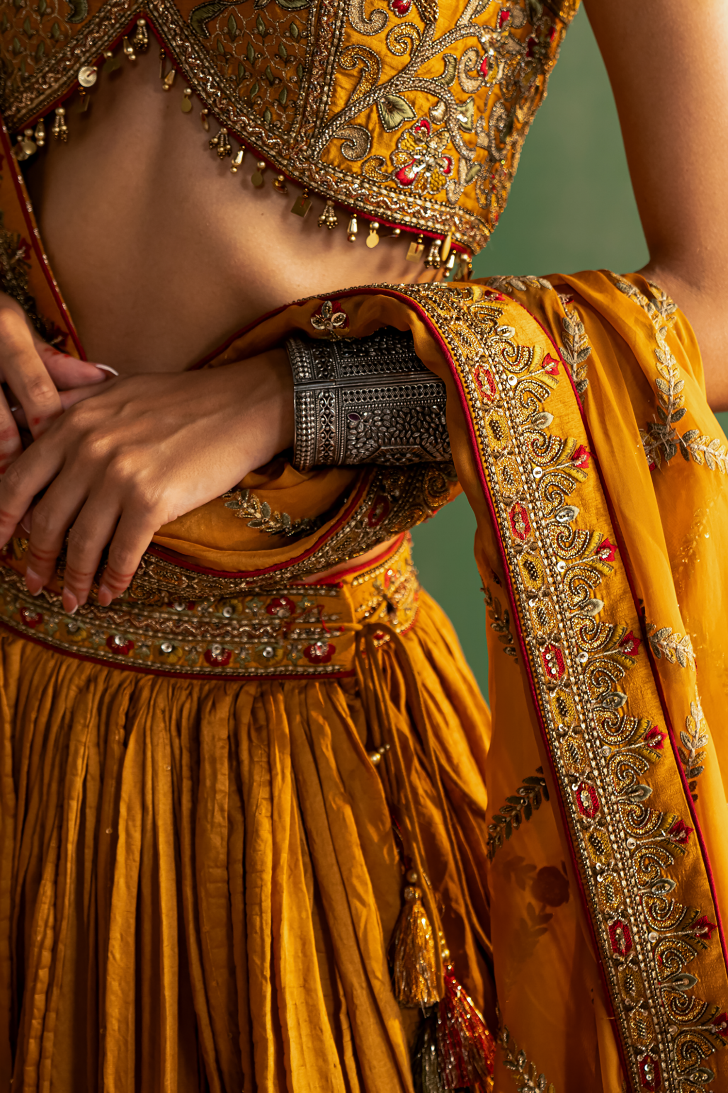 Vritika Mustard Lehenga Set