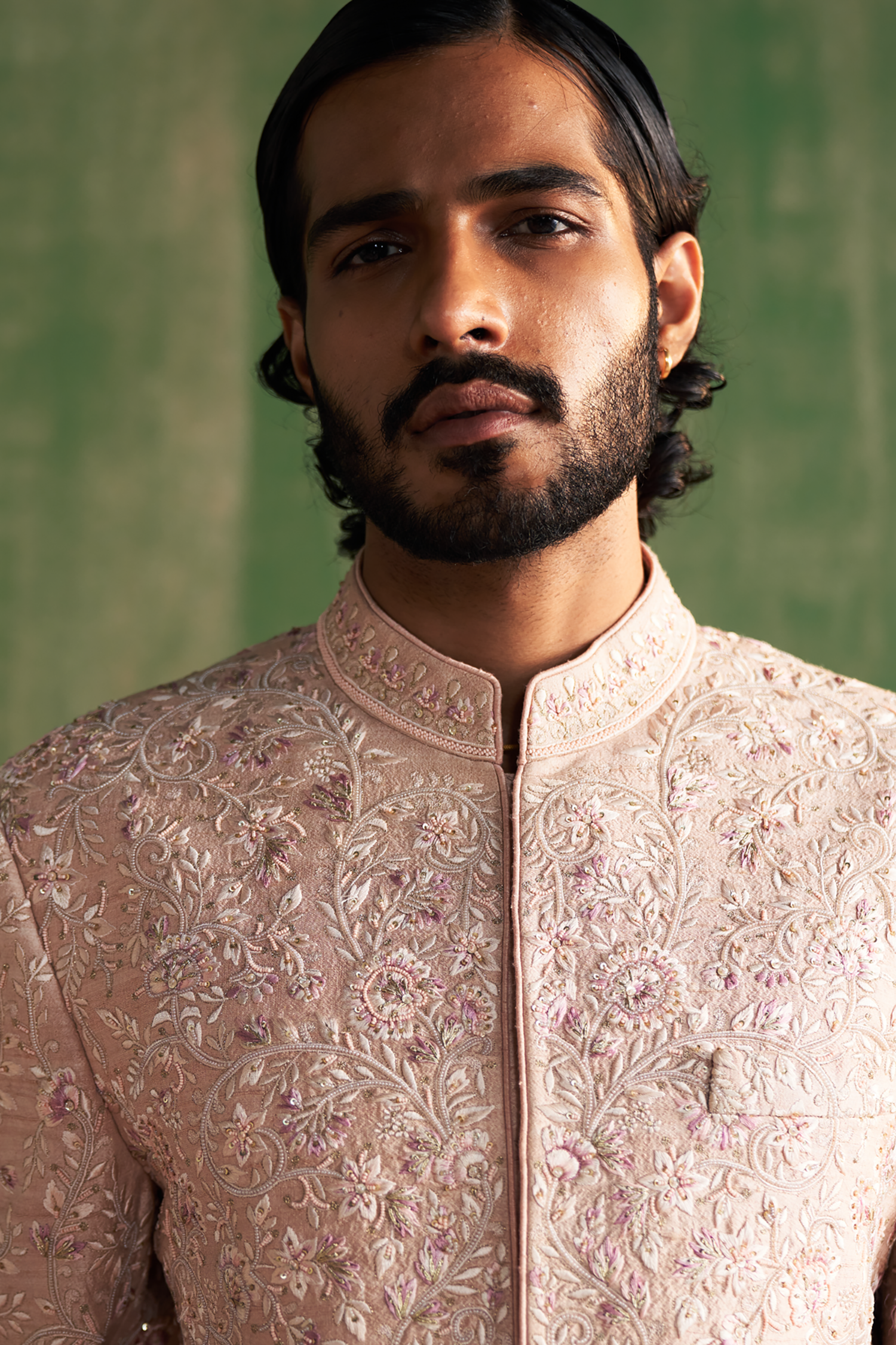 Lakshay Peach Sherwani Set