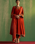 Kaavya Rust Anarkali Set