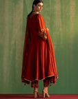 Kaavya Rust Anarkali Set